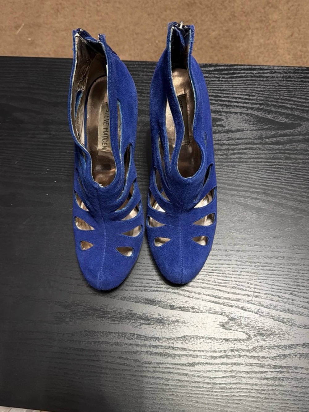 Steve Madden Royal Blue Suede Cutout Heels